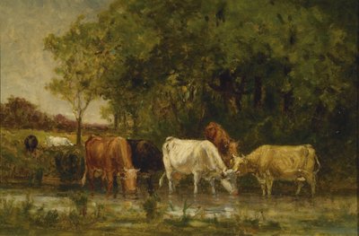 Køer i Landskab af Edward Mitchell Bannister