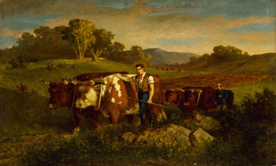 Hyrder med køer, 1869. af Edward Mitchell Bannister