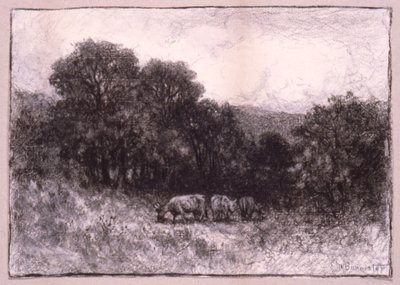 Landskab med tre køer af Edward Mitchell Bannister
