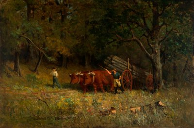 Uden titel (dreng og mand med okser) af Edward Mitchell Bannister