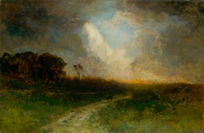 Uden titel (landskab, mand på hest) af Edward Mitchell Bannister