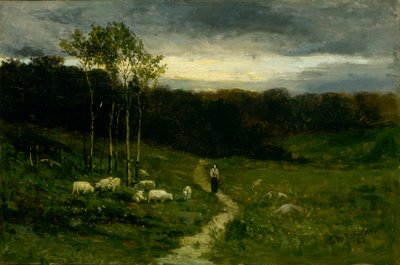 Kvinde går ned ad sti af Edward Mitchell Bannister