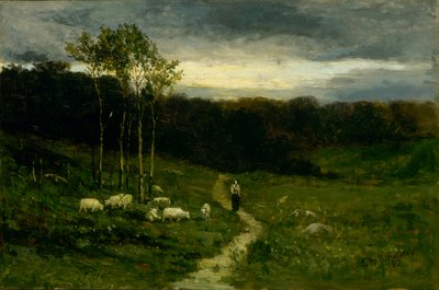 Kvinde, der går ad stien, 1882. af Edward Mitchell Bannister