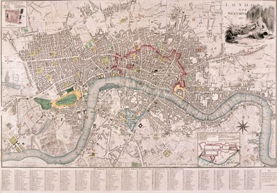 Kort over London, 1797 af Edward Mogg