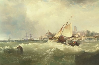 New Castle ved Delaware af Edward Moran
