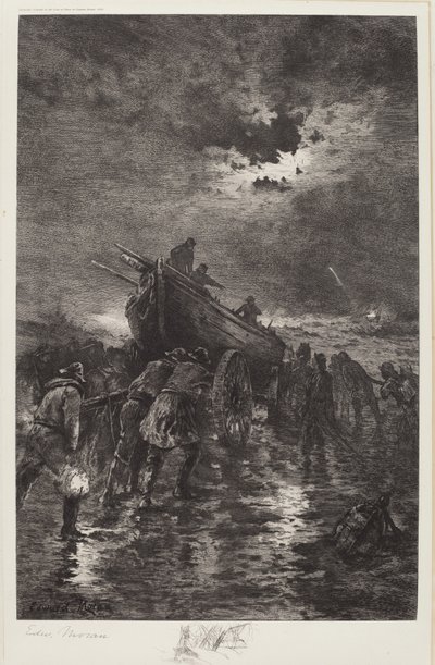 Uden titel (Setning af en Dory/Til undsætning/Skibsvrag) af Edward Moran