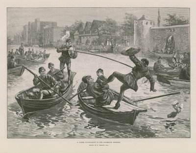 En vandturnering i det femtende århundrede (gravering) af Edward Morant Cox