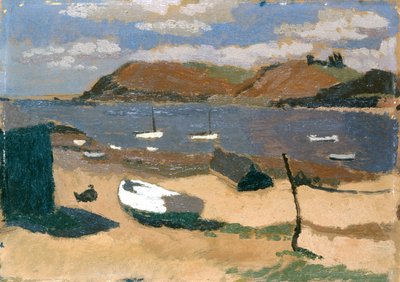 Carmarthen Bay (olie på plade) af Edward Morland Lewis
