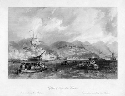 Fangst af Ting-hai, Chusan, Kina, 1841 1800-tallet. af Edward Paxman Brandard