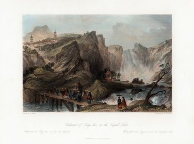 Cataract of Ting-hoo, på Tripod Lake, Kina, c1840. af Edward Paxman Brandard