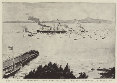 Lord Onslows afgang fra New Zealand, et hjerteligt farvel i Auckland af Edward Payton