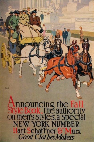 Et modemagasin for mænd til The Fall Style Book, 1911 af Edward Penfield
