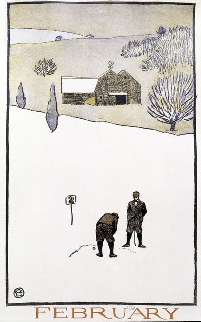 Golf i sneen - i "" Golfkalender"" af Edward Penfield af Edward Penfield