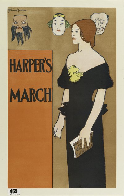 Plakat, der reklamerer for Harpers magazine, marts 1896 af Edward Penfield