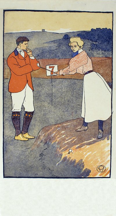September, detalje fra 1931 Golfing Calendar, pub. 1931 af Edward Penfield