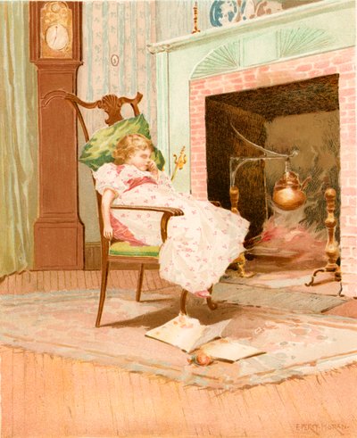 Drømmer før den gamle pejs af Edward Percy Moran