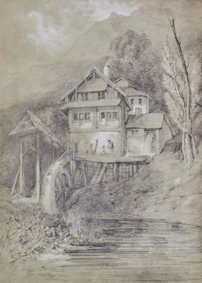 Landskab med Vandmølle af Edward Pretty