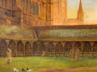 Lincoln Cathedral - The Cloisters, 1880. af Edward R Taylor
