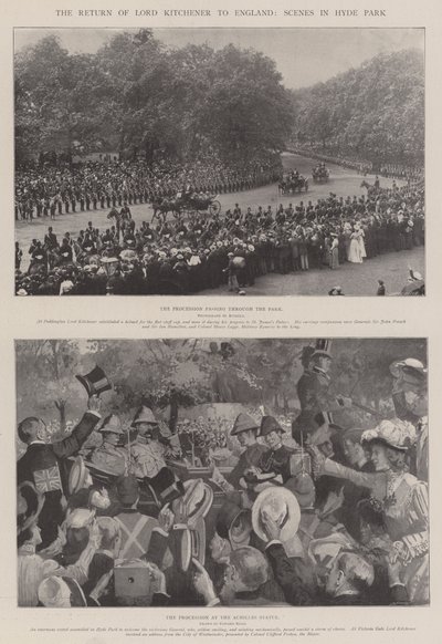 Lord Kitcheners hjemkomst til England, Scener i Hyde Park af Edward Read
