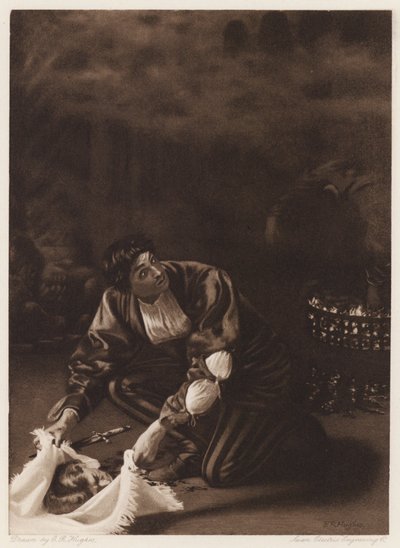 Il Pecorone: Dag IX, roman I, Mestertyven (litho) af Edward Robert Hughes