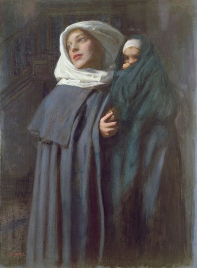 Mor og barn (wc) af Edward Robert Hughes