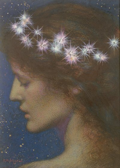 Nat (wc & kropsfarve på papir) (se 48895) af Edward Robert Hughes