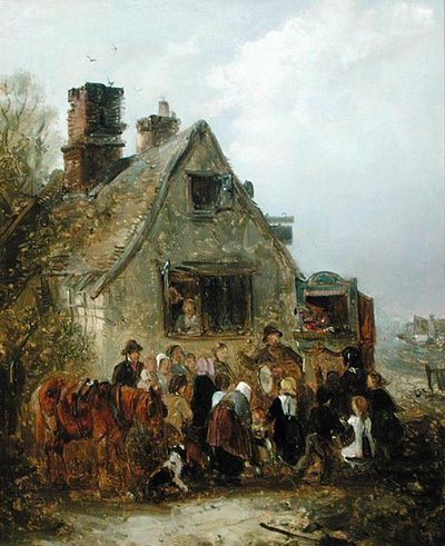 The Punch and Judy Show (olie på lærred) af Edward Robert Smythe