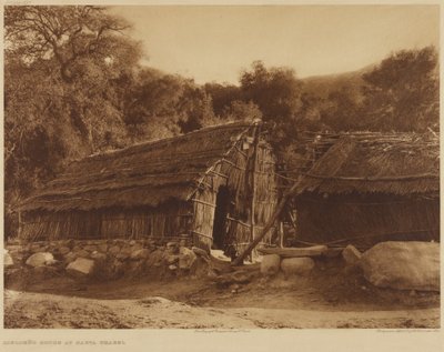 Diegueño-huset i Santa Ysabel af Edward S. Curtis