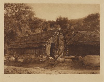 Diegueño-huset i Santa Ysabel af Edward S. Curtis