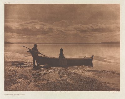 Portfolio IX, Plade 312: Aften på Puget Sound af Edward S. Curtis