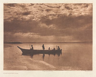 Portfolio IX, Plade 316: Solnedgang på Puget Sound af Edward S. Curtis