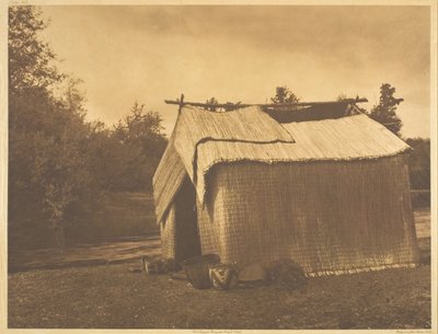 Et måttehus - Skokomish, 1912. af Edward Sheriff Curtis