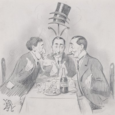 A Celebrated Luncheon a Trois (The Three Isaacs) 1900 af Edward Tennyson Reed