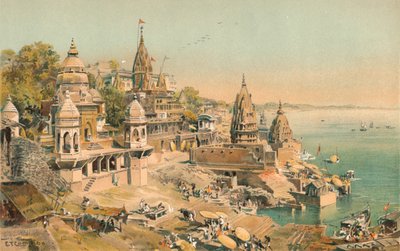 Benares på Ganges, 1892, 1904 af Edward Theodore Compton