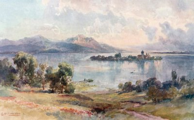 Chiemsee - Kvindernes ø (farvelitografi) af Edward Theodore Compton
