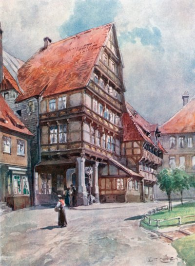 Hildesheim (farvelitografi) af Edward Theodore Compton