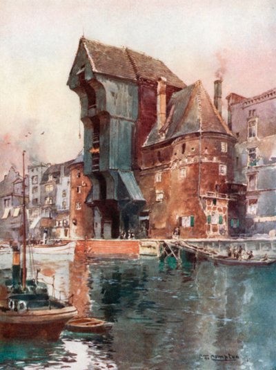 Krahnthor i Danzig (farvelitografi) af Edward Theodore Compton