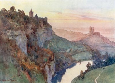 Rudelsburg og Saaleck (farvelitografi) af Edward Theodore Compton