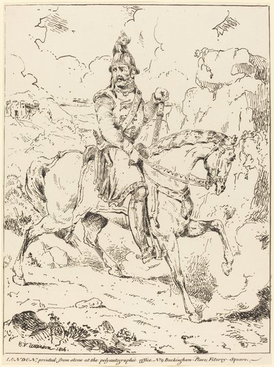 Ridder i rustning til hest af Edward Vernon Utterson