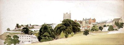 A View of Richmond Castle, Yorkshire, ca. 1860 (akvarel og blyant på papir) af Edward W. Robinson