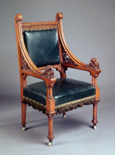 Stol, sandsynligvis lavet af Crace (egetræ) af Edward Welby Pugin