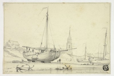 Kirke i Scheveningen af Edward William Cooke