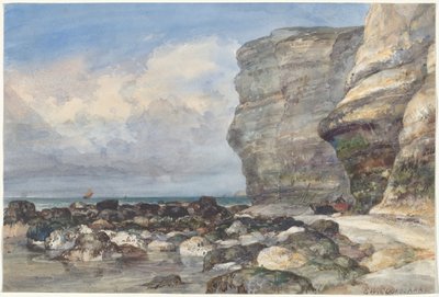 Rocky Beach og klipperne ved Fécamp af Edward William Cooke