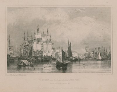 Themsen nær Limehouse: Lower Pool af Edward William Cooke