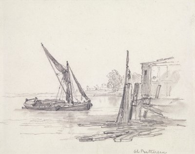 Udsigt over Themsen ved Battersea af Edward William Cooke