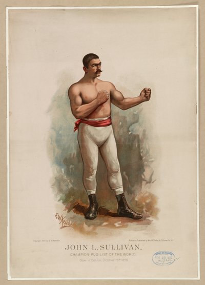 John L. Sullivan, verdensmester i pugilist, ca. 1883 (kromolitografi) af Edward Windsor Kemble