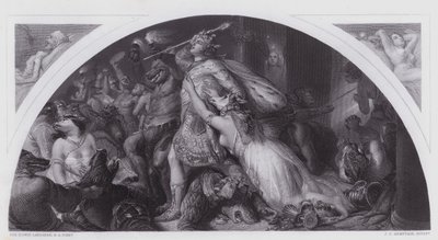 Rout of Comus and his Band (gravering) af Edwin (after) Landseer