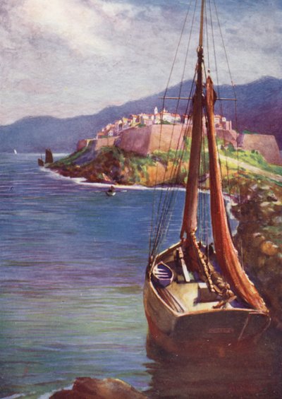Korsika: Calvi (farve litho) af Edwin Arthur Norbury