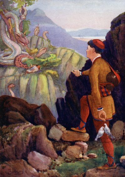 Han fandt det grønne bjerg med de store slanger af Edwin Arthur Norbury
