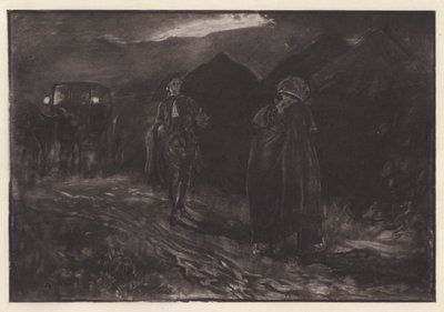 Illustration til She Stoops to Conquer af Oliver Goldsmith (litho) af Edwin Austin (after) Abbey